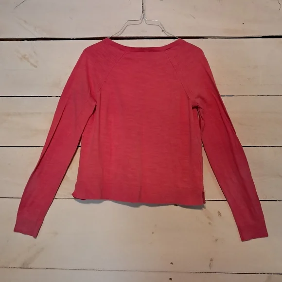 Loft 100% Cotton Pink Cardigan Size Small Button Up Sweater - Picture 2 of 7